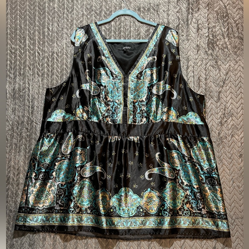 Women’s 4x Blouse Plus Size 26, Sleeveless A-line, Stunning, Cool, Comfortable